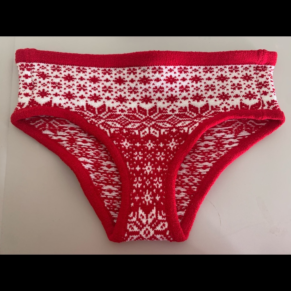 Red Knitty Kitty Christmas Panties